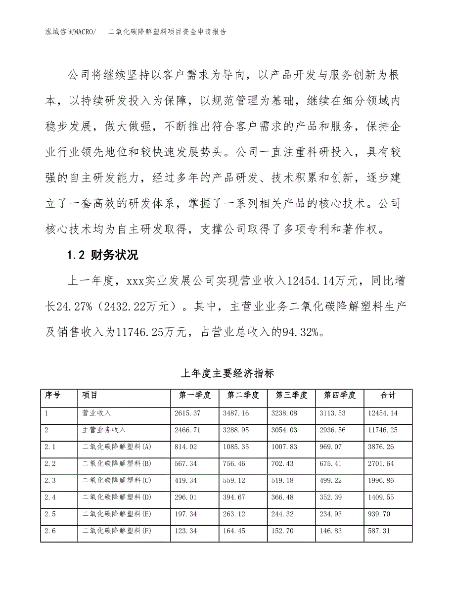 二氧化碳降解塑料项目资金申请报告_第4页