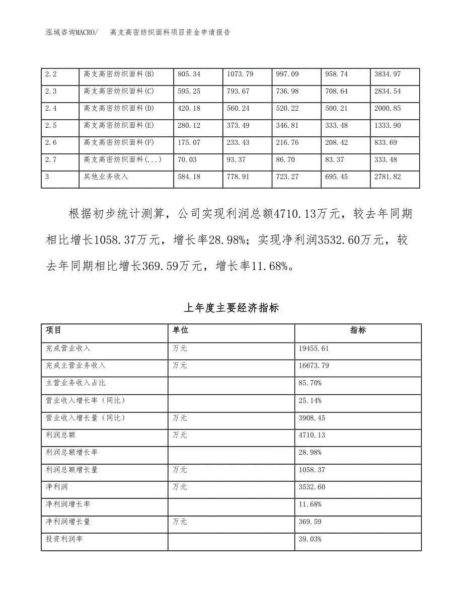 高支高密纺织面料项目资金申请报告_第5页