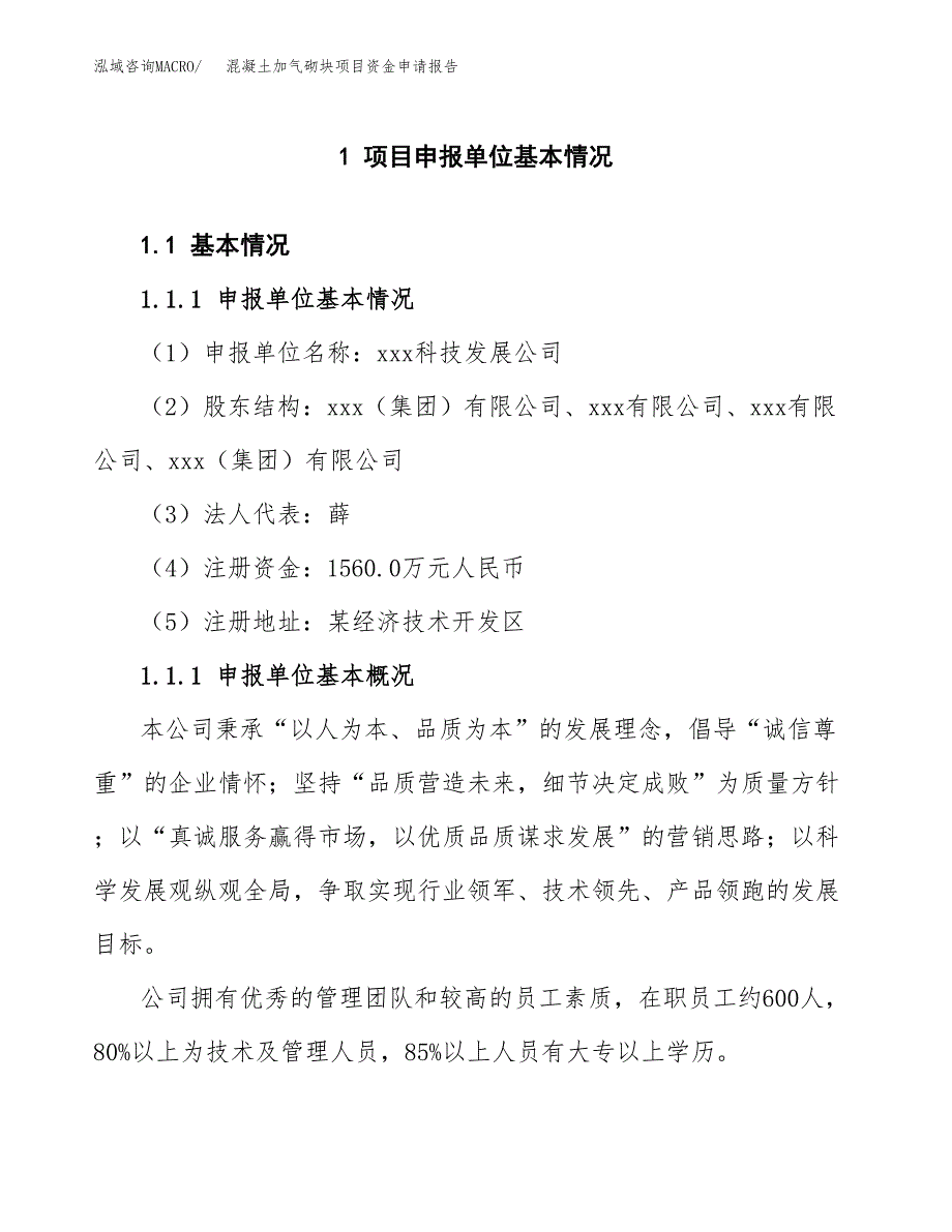 混凝土加气砌块项目资金申请报告 (1)_第3页