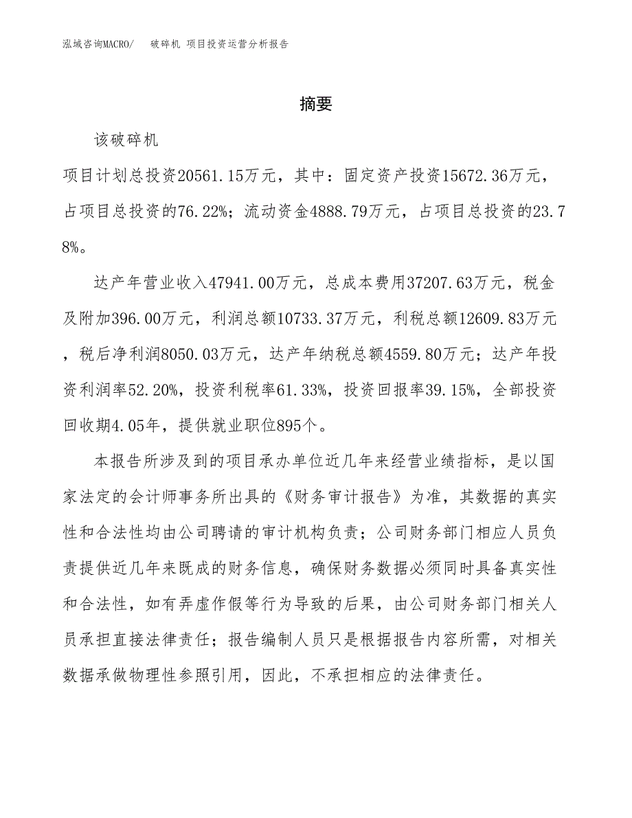 破碎机 项目投资运营分析报告参考模板.docx_第2页