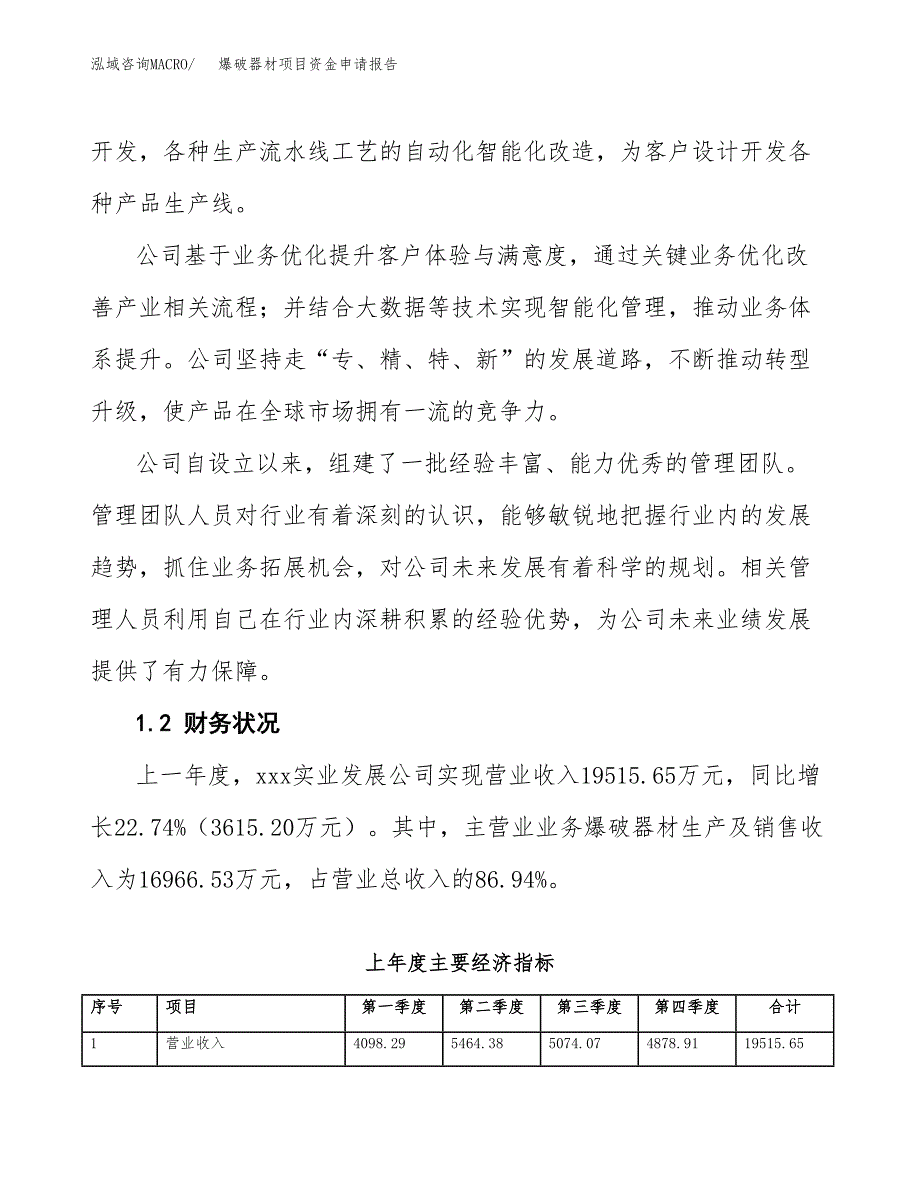 爆破器材项目资金申请报告_第4页