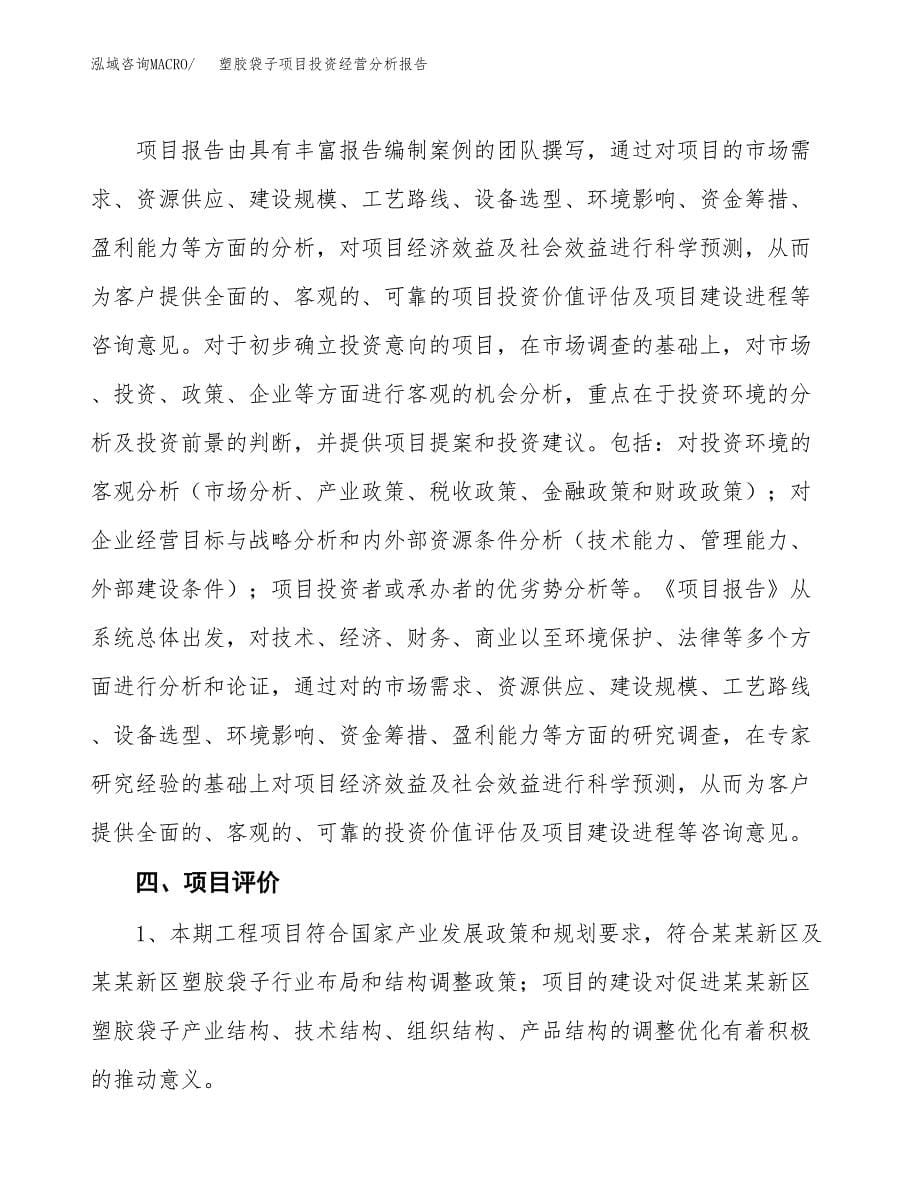 塑胶袋子项目投资经营分析报告模板.docx_第5页