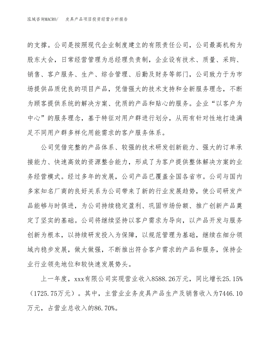 皮具产品项目投资经营分析报告模板.docx_第2页