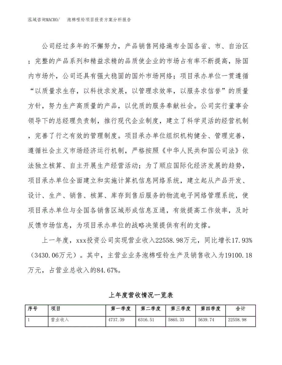 泡棉哑铃项目投资方案分析报告.docx_第2页