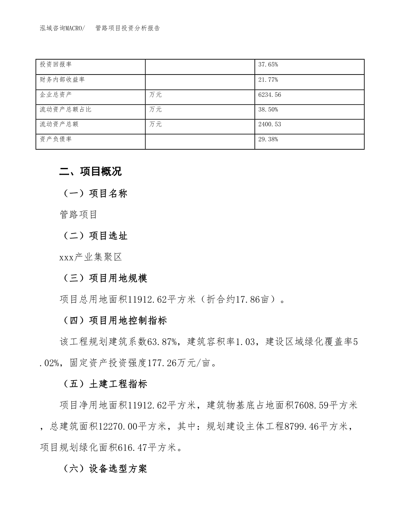 管路项目投资分析报告（总投资4000万元）（18亩）_第4页