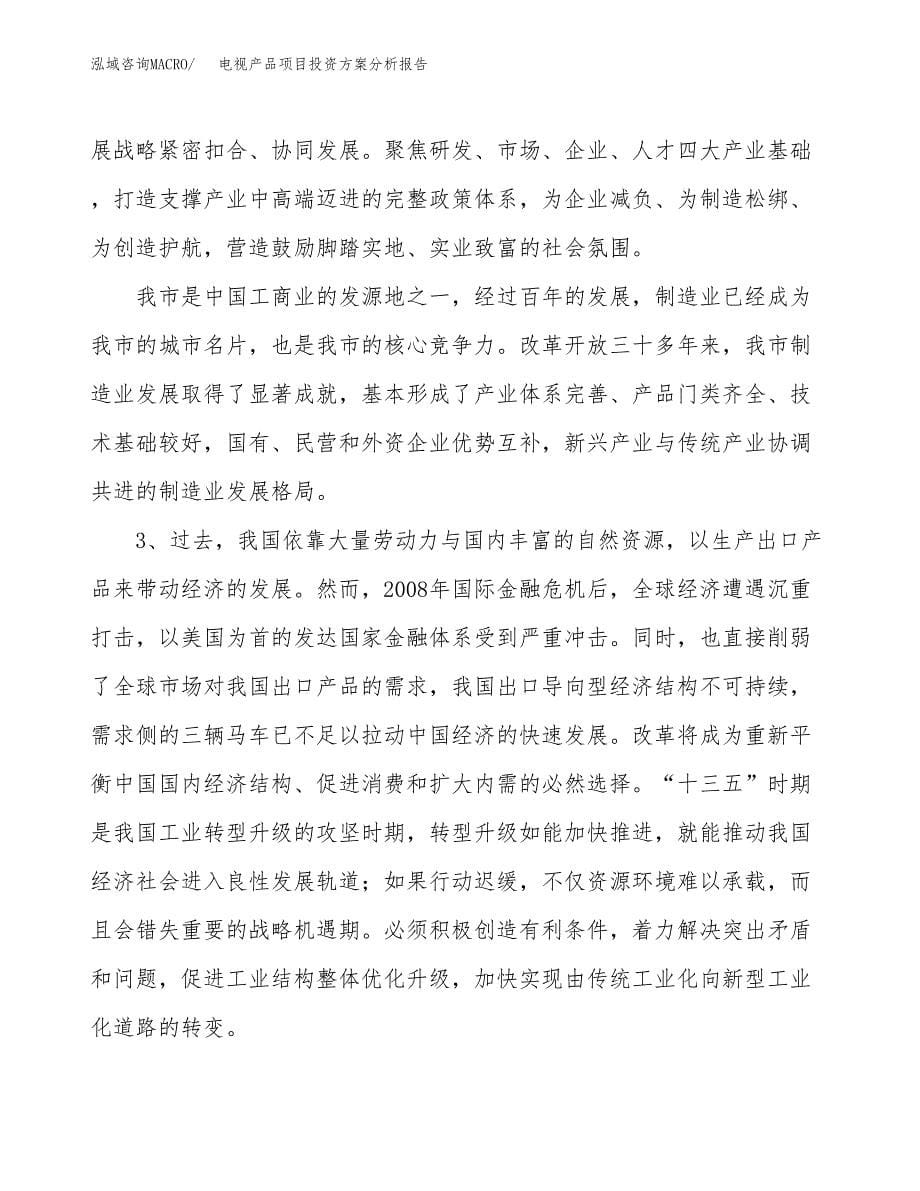 电视产品项目投资方案分析报告.docx_第5页