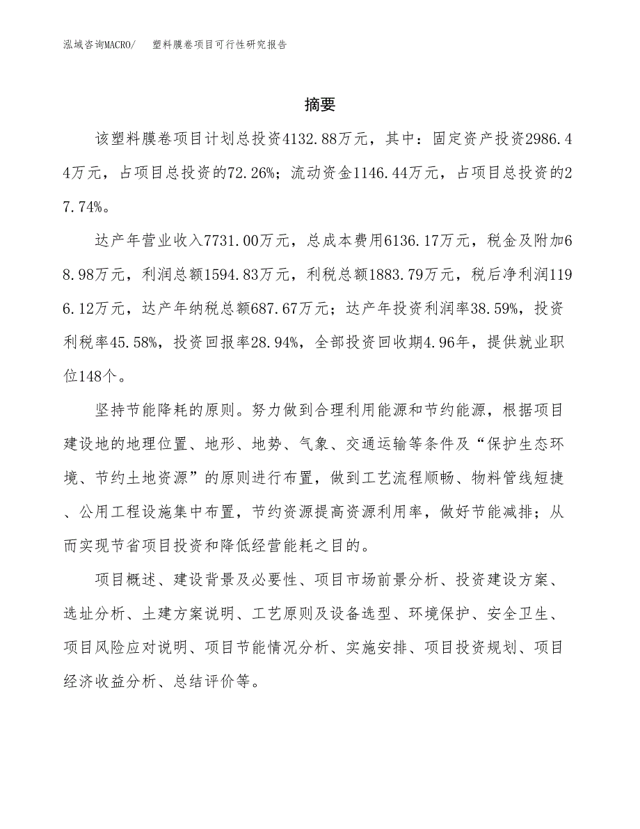 塑料膜卷项目可行性研究报告汇报设计.docx_第2页