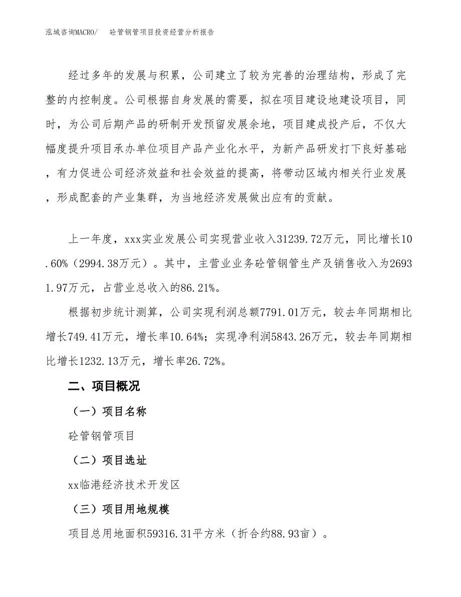 砼管钢管项目投资经营分析报告模板.docx_第2页