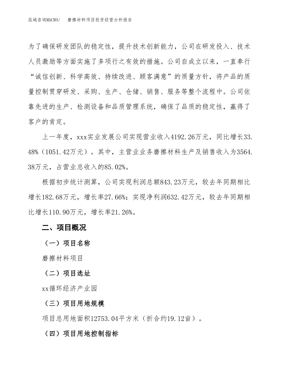 磨擦材料项目投资经营分析报告模板.docx_第2页