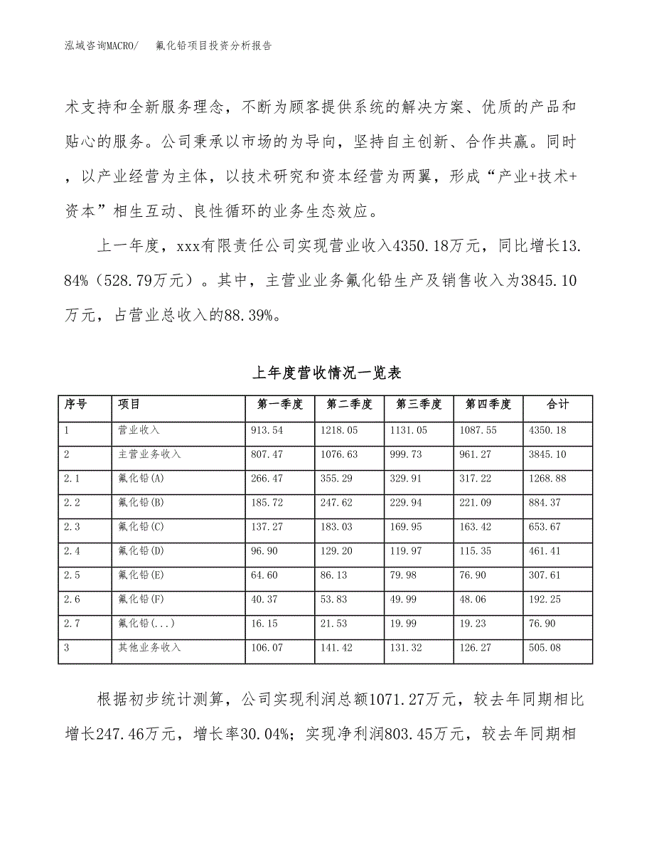 氟化铅项目投资分析报告（总投资3000万元）（13亩）_第3页