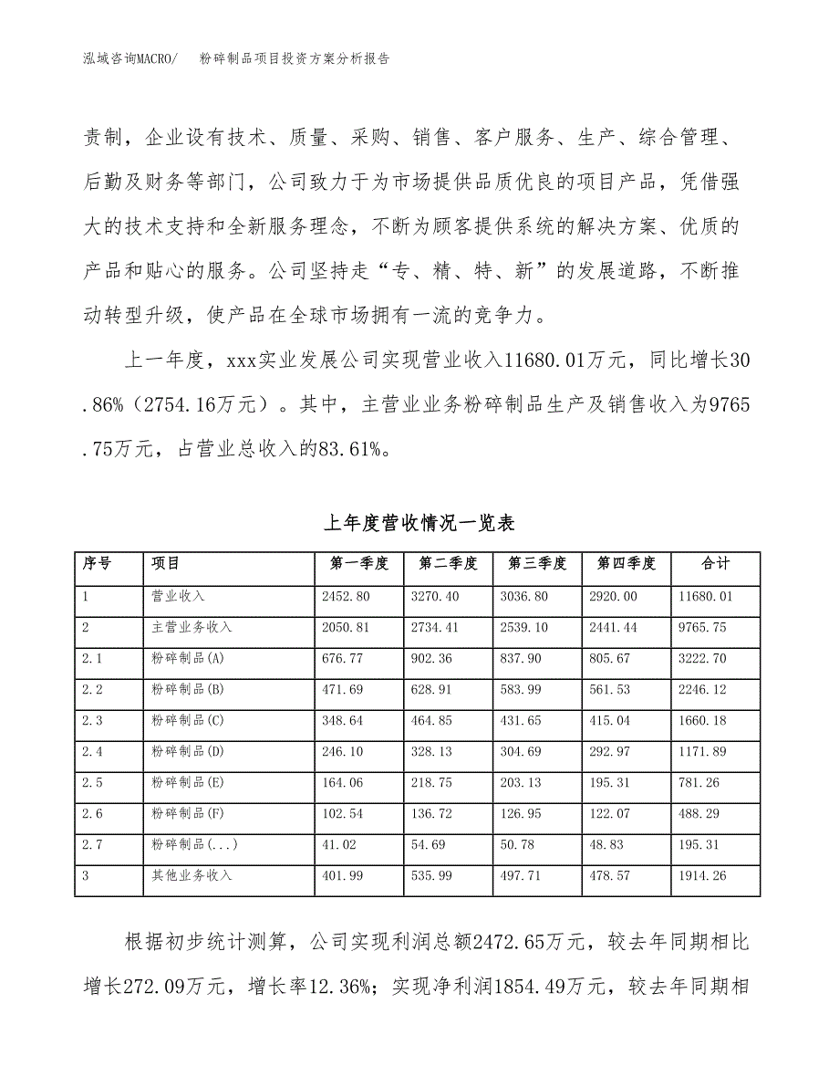 粉碎制品项目投资方案分析报告.docx_第2页