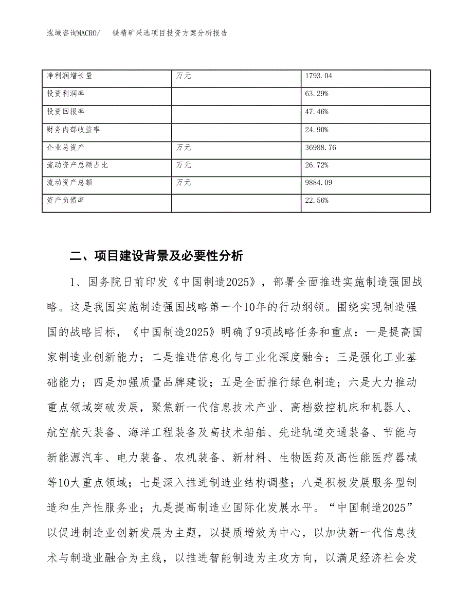 镁精矿采选项目投资方案分析报告.docx_第3页