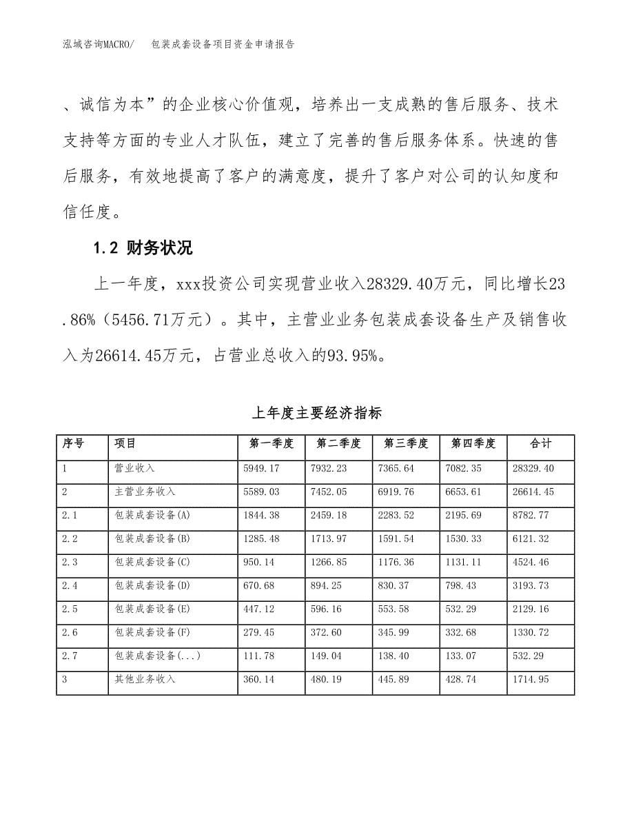 包装成套设备项目资金申请报告_第5页