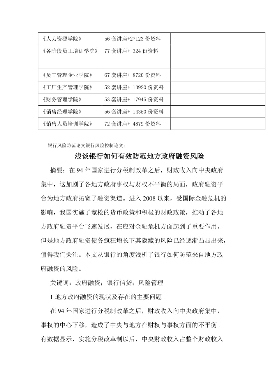 浅谈银行怎样有效防范地方政府融资风险(doc 9页)_第2页