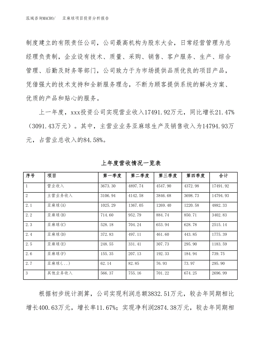 亚麻球项目投资分析报告（总投资17000万元）（74亩）_第3页