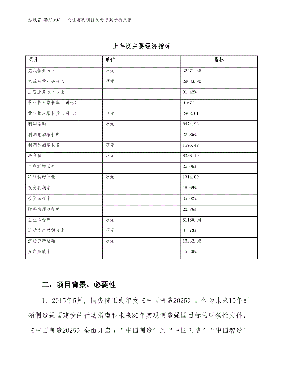 线性滑轨项目投资方案分析报告.docx_第3页