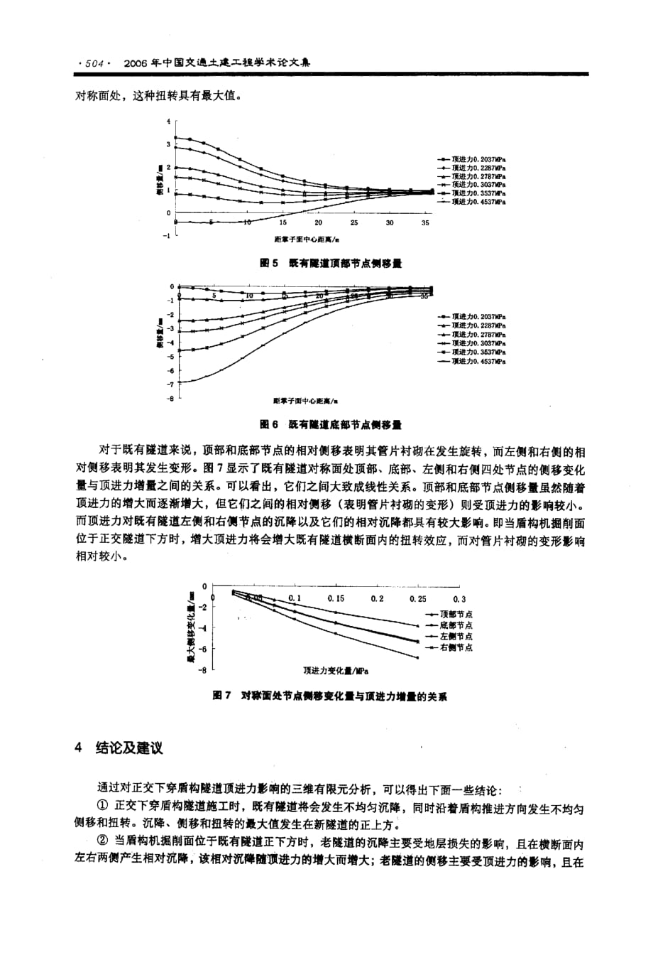 正交下穿盾构隧道施工时顶进力对既有隧道的影响研究_第4页