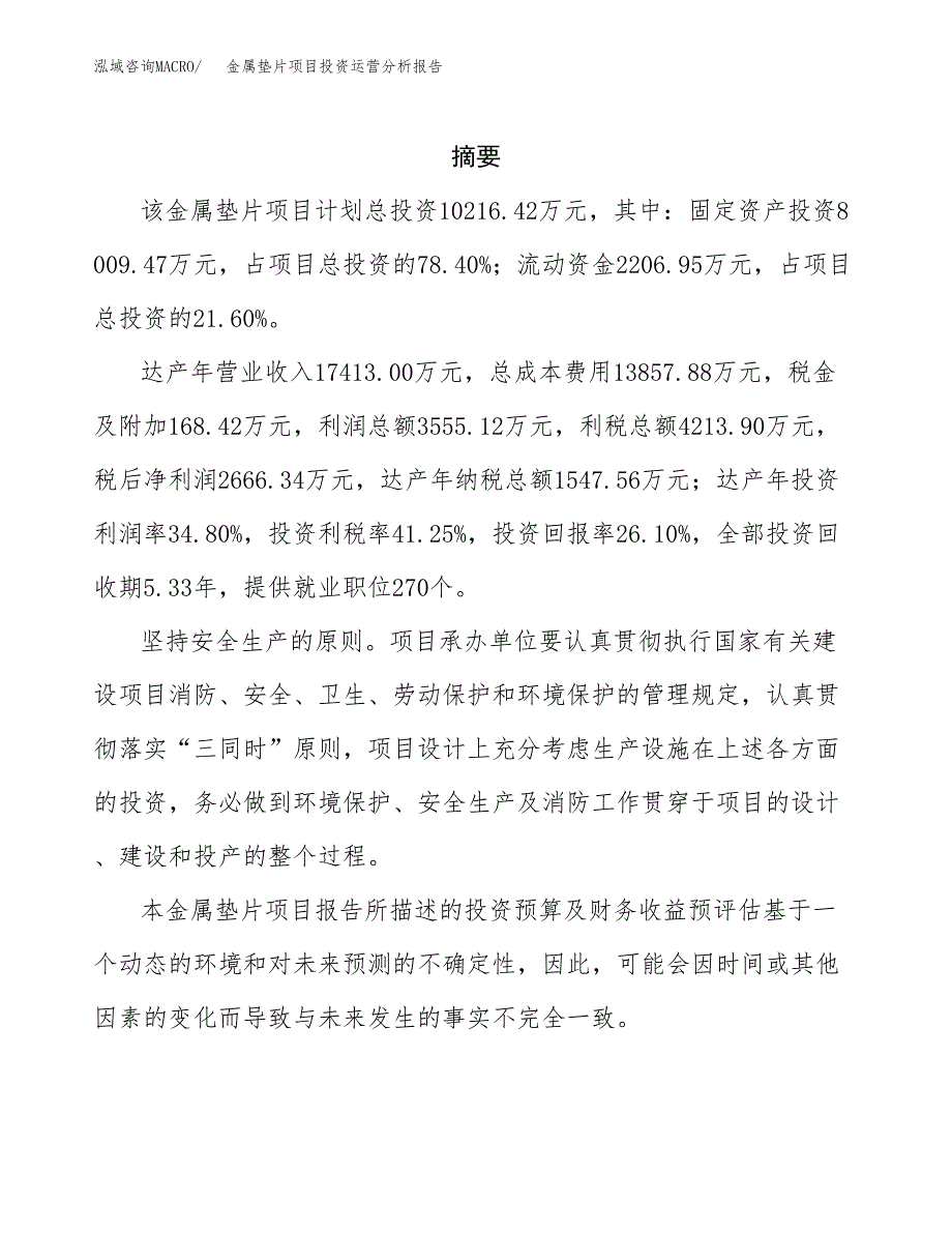 金属垫片项目投资运营分析报告参考模板.docx_第2页