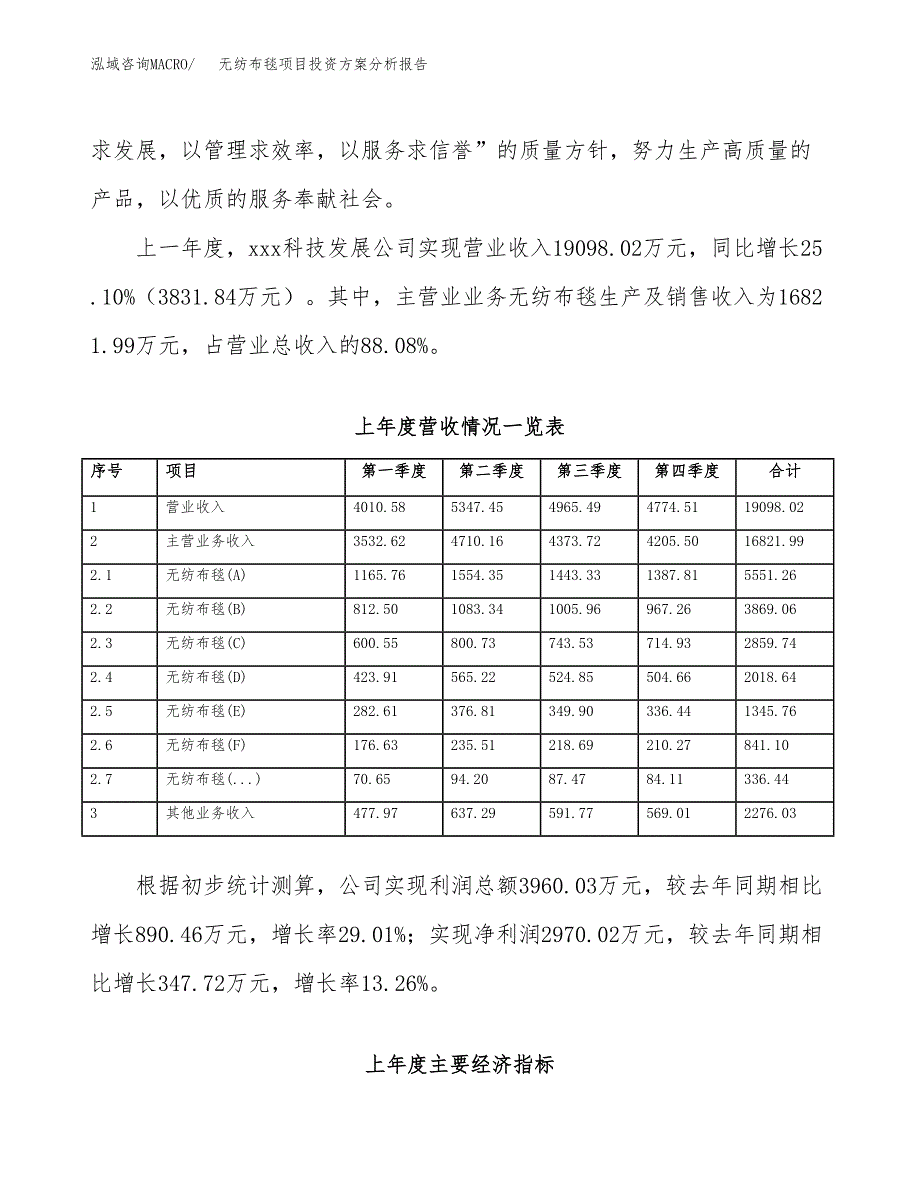 无纺布毯项目投资方案分析报告.docx_第2页