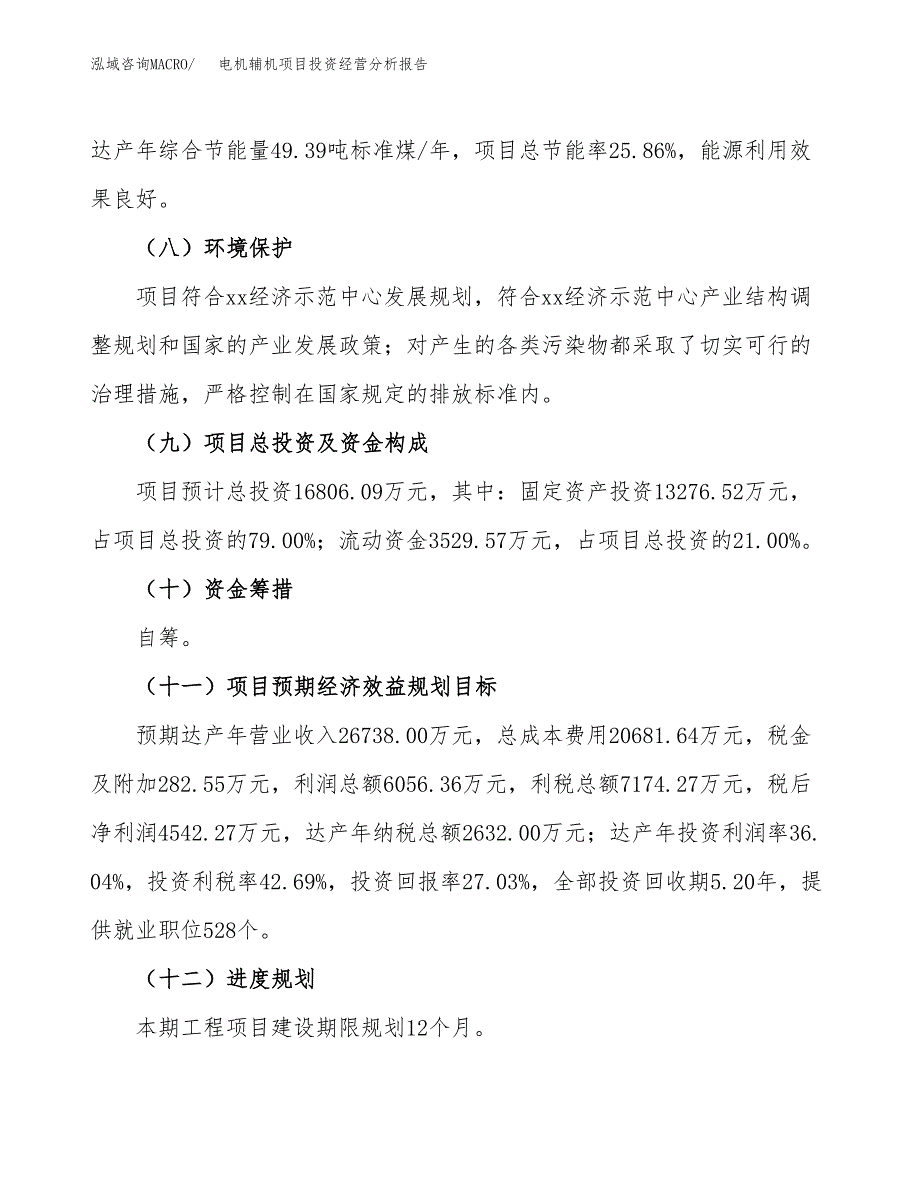 电机辅机项目投资经营分析报告模板.docx_第4页