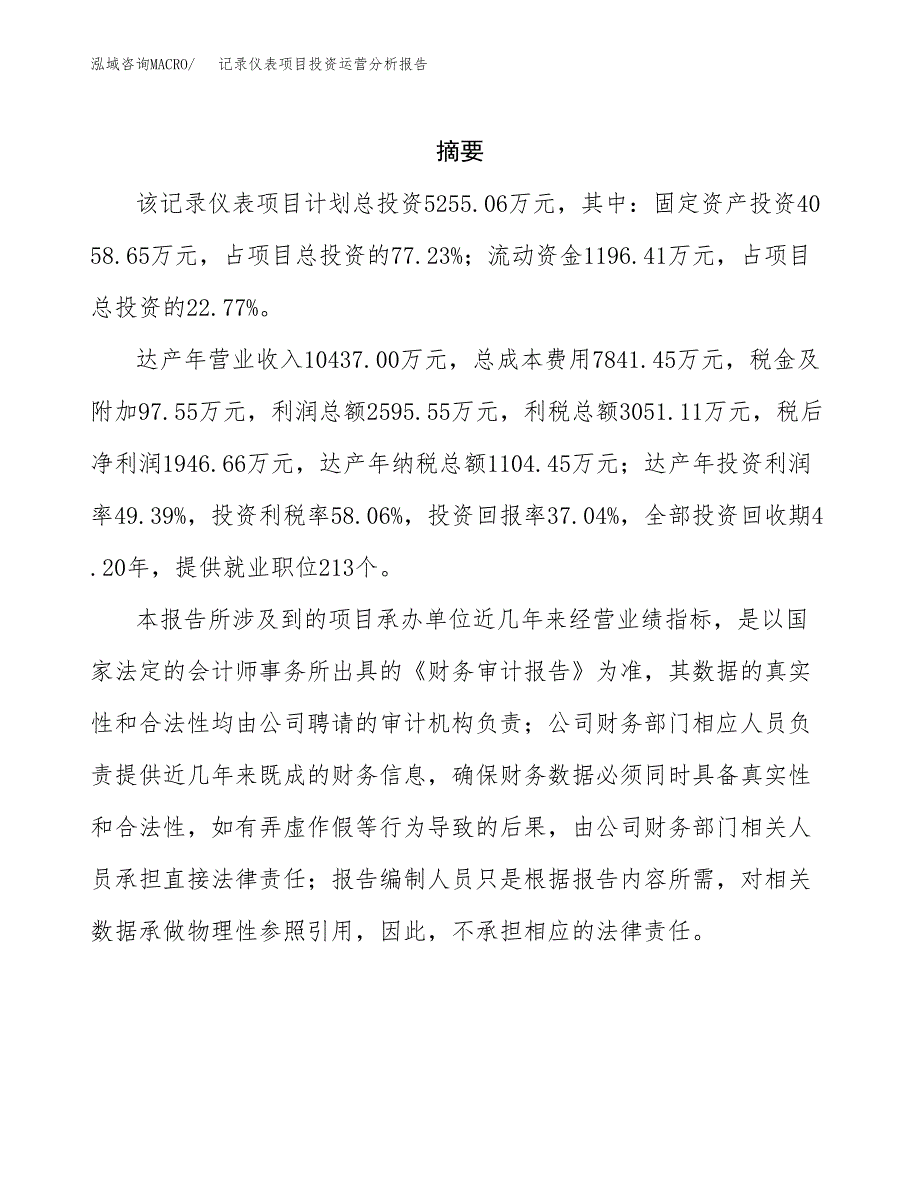 记录仪表项目投资运营分析报告参考模板.docx_第2页