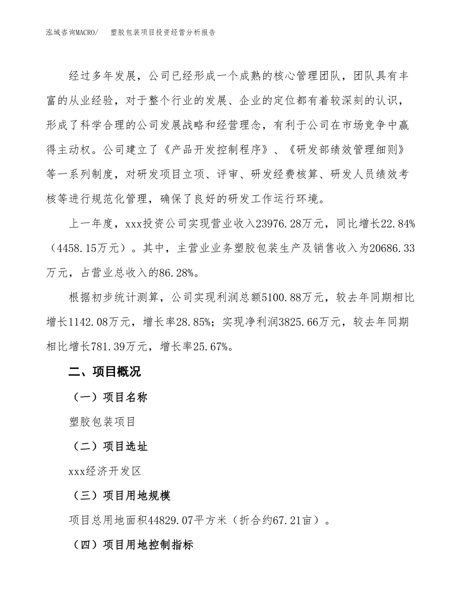 塑胶包装项目投资经营分析报告模板.docx_第2页