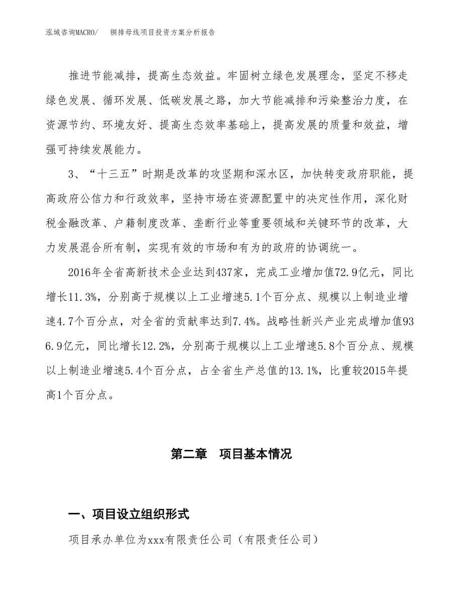 铜排母线项目投资方案分析报告.docx_第5页