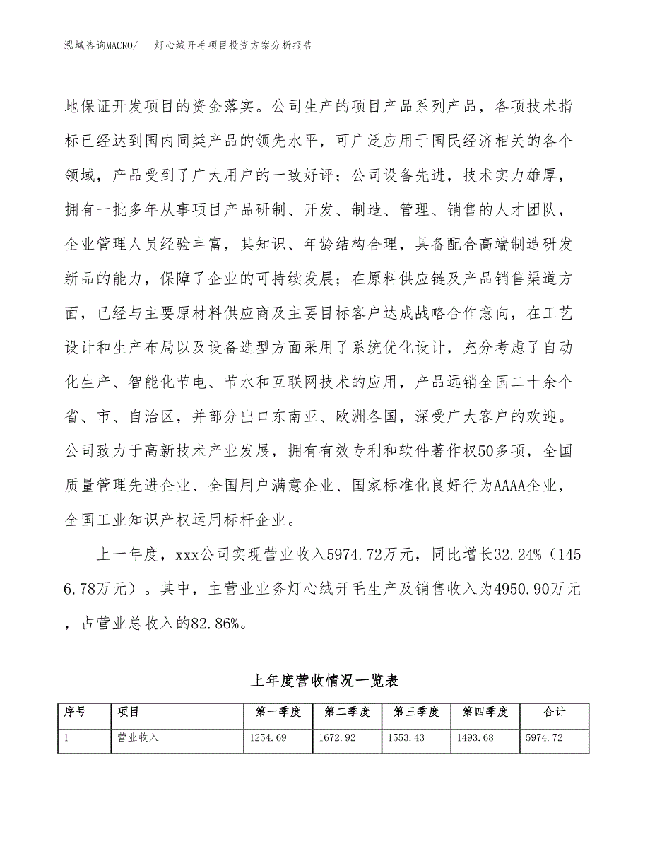 灯心绒开毛项目投资方案分析报告.docx_第2页