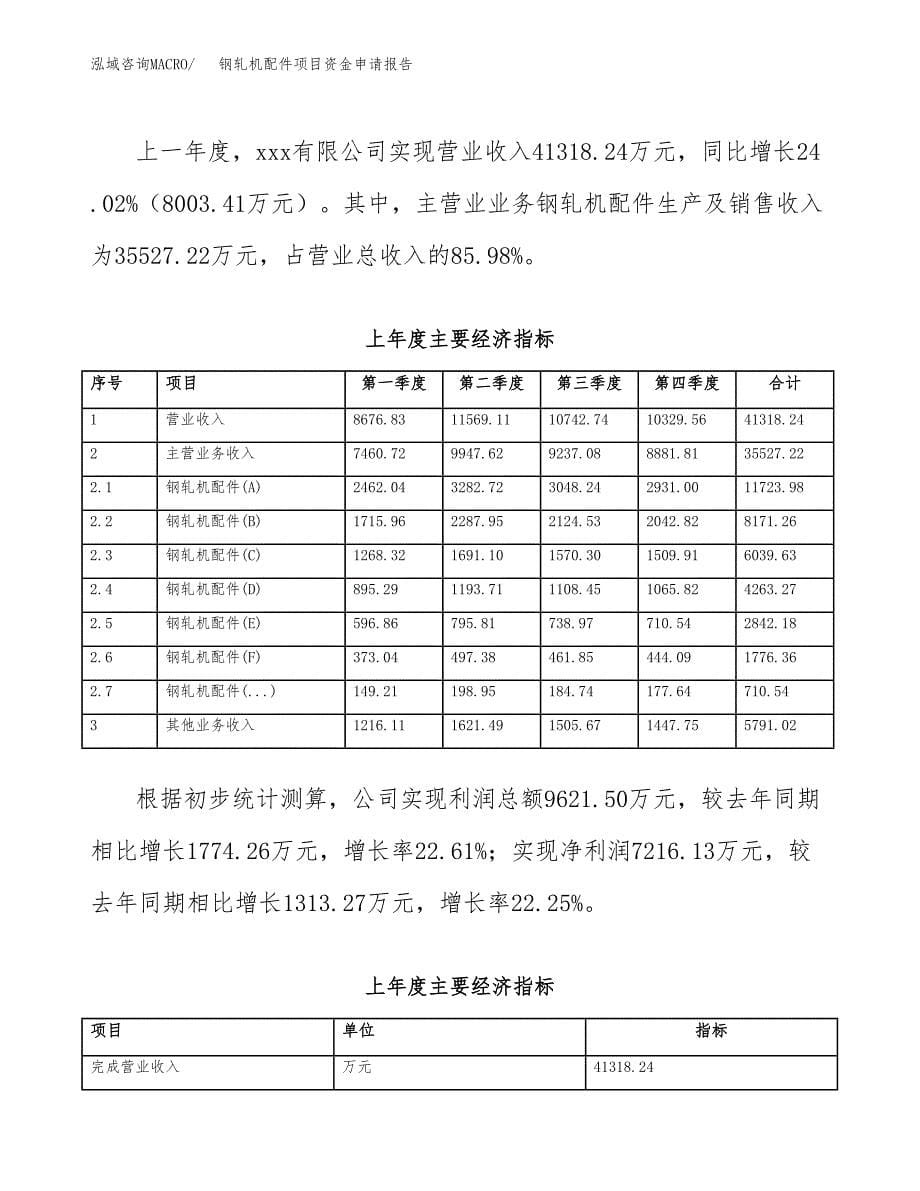 钢轧机配件项目资金申请报告_第5页