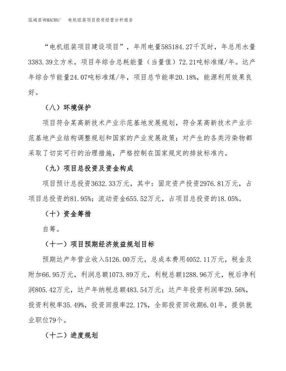 电机组装项目投资经营分析报告模板.docx_第4页