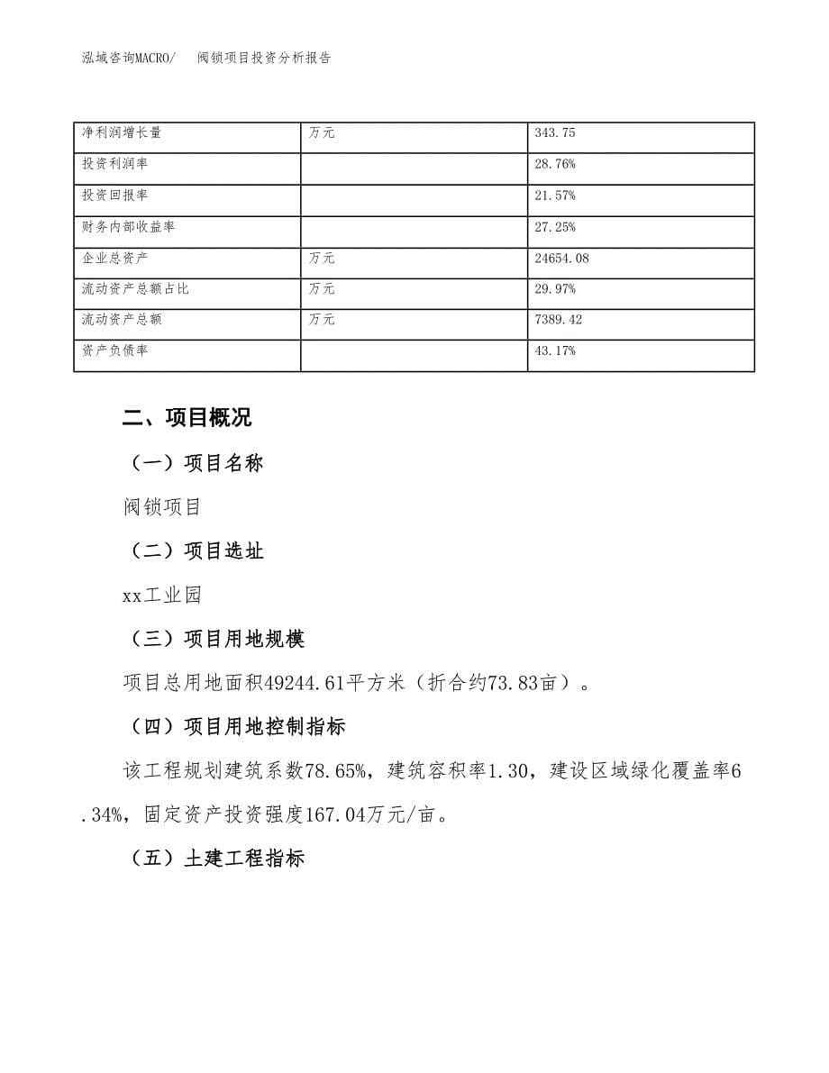 阀锁项目投资分析报告（总投资15000万元）（74亩）_第5页