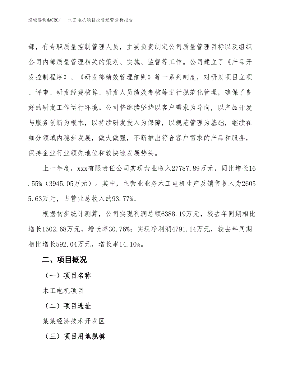 木工电机项目投资经营分析报告模板.docx_第2页