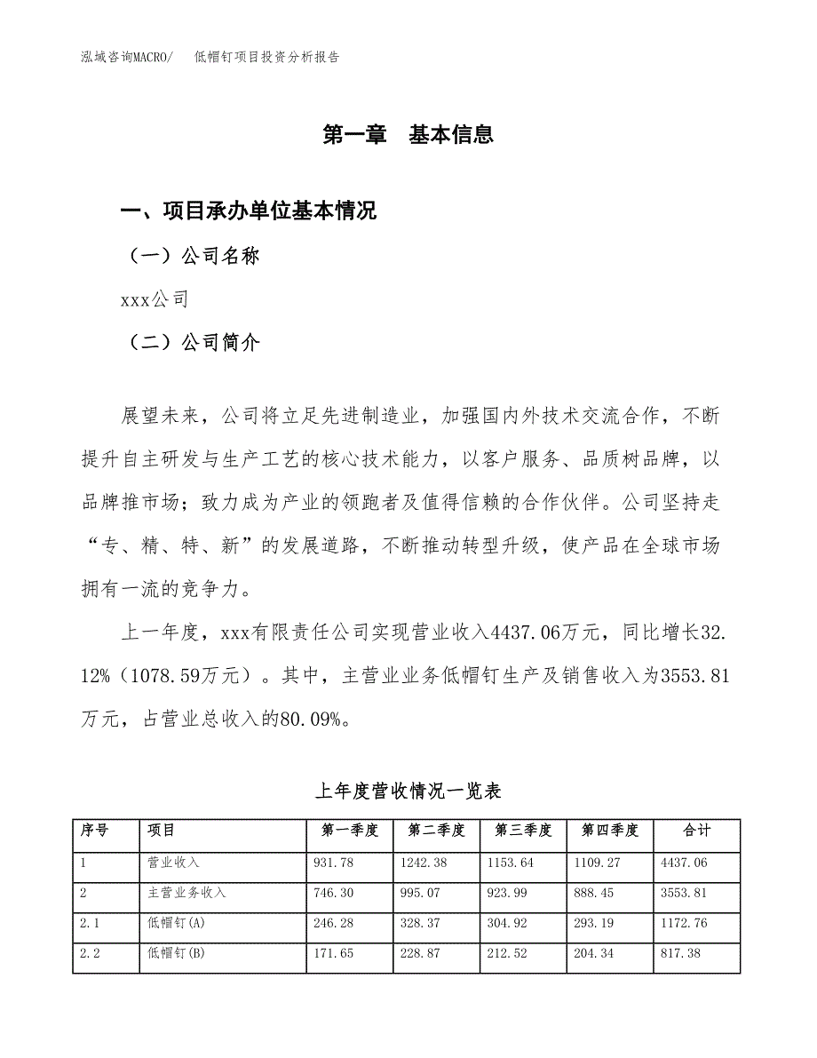 低帽钉项目投资分析报告（总投资4000万元）（22亩）_第2页