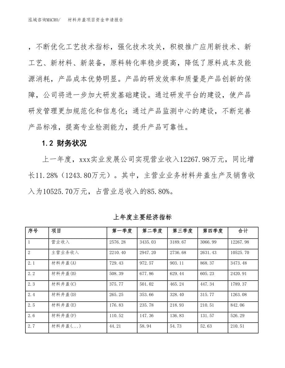 材料井盖项目资金申请报告_第5页