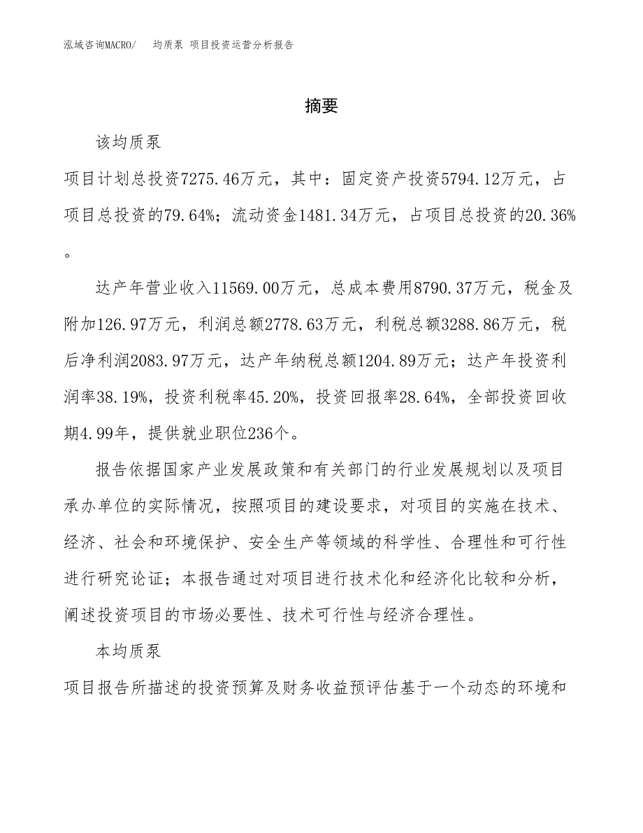 均质泵 项目投资运营分析报告参考模板.docx_第2页