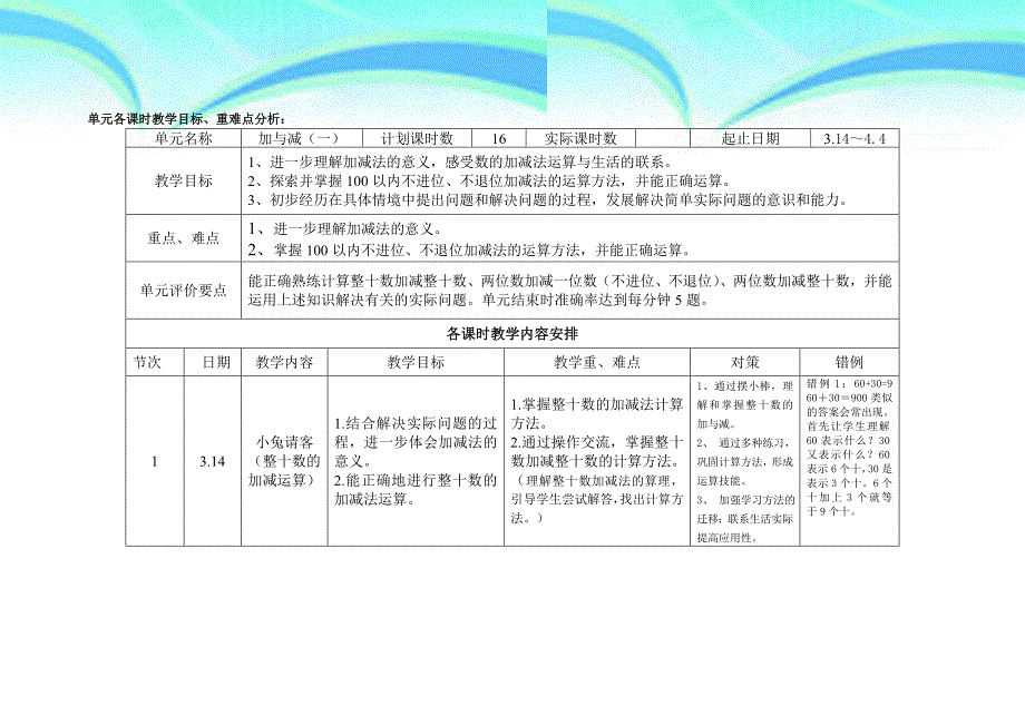 北师大版数学第二册第三单元教育教学计划修改稿_第4页