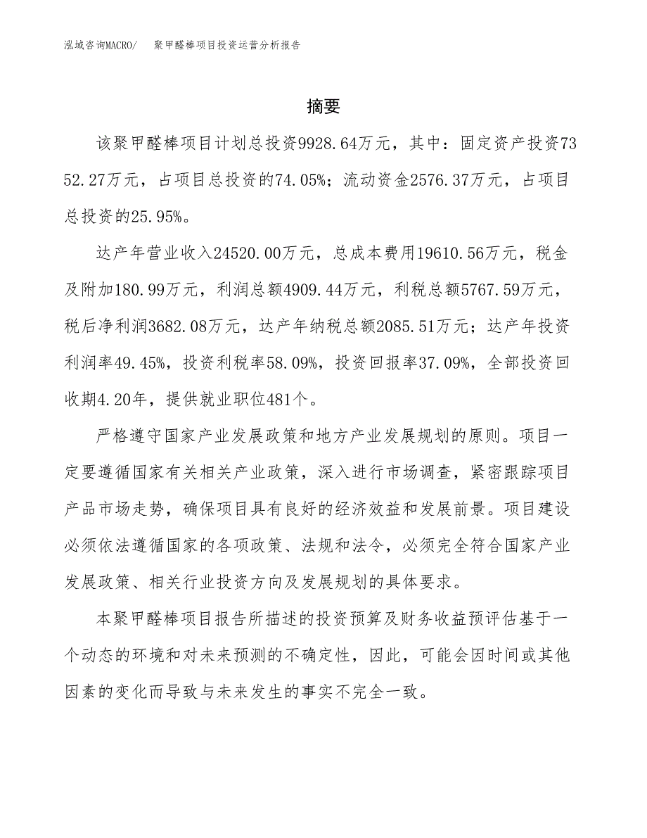 聚甲醛棒项目投资运营分析报告参考模板.docx_第2页