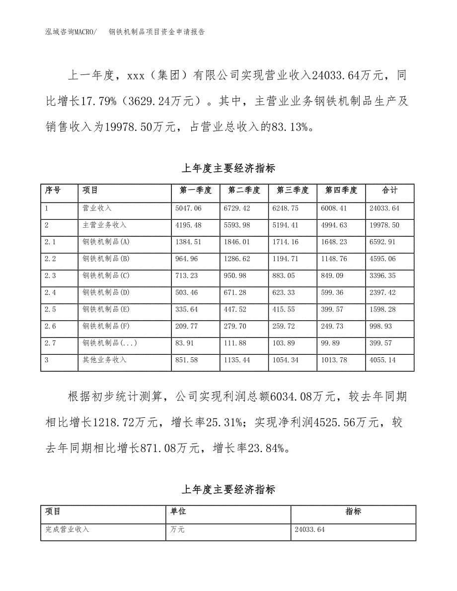 钢铁机制品项目资金申请报告_第5页