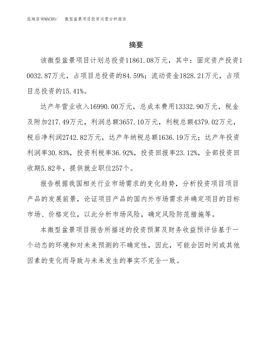 微型盆景项目投资运营分析报告参考模板.docx_第2页