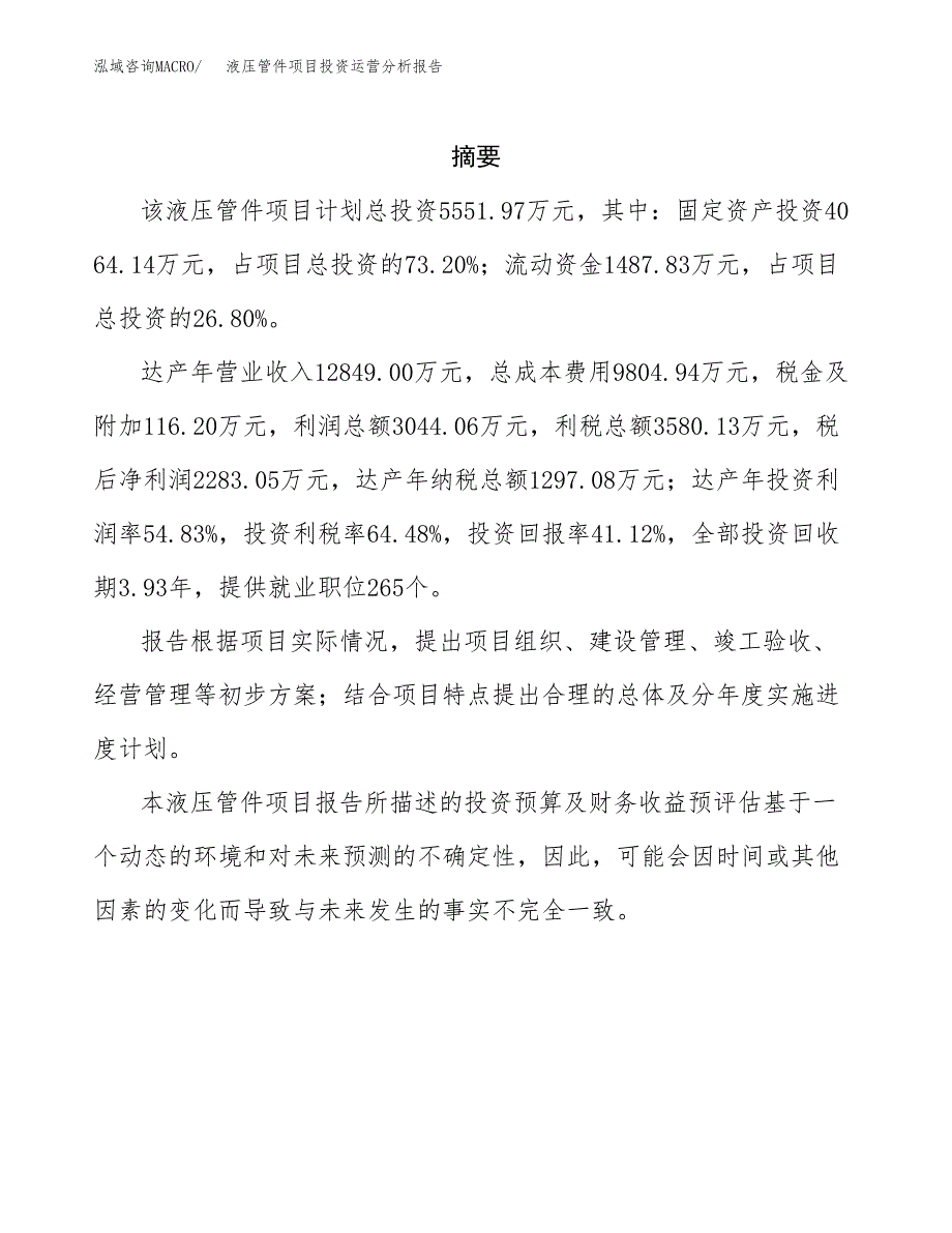 液压管件项目投资运营分析报告参考模板.docx_第2页