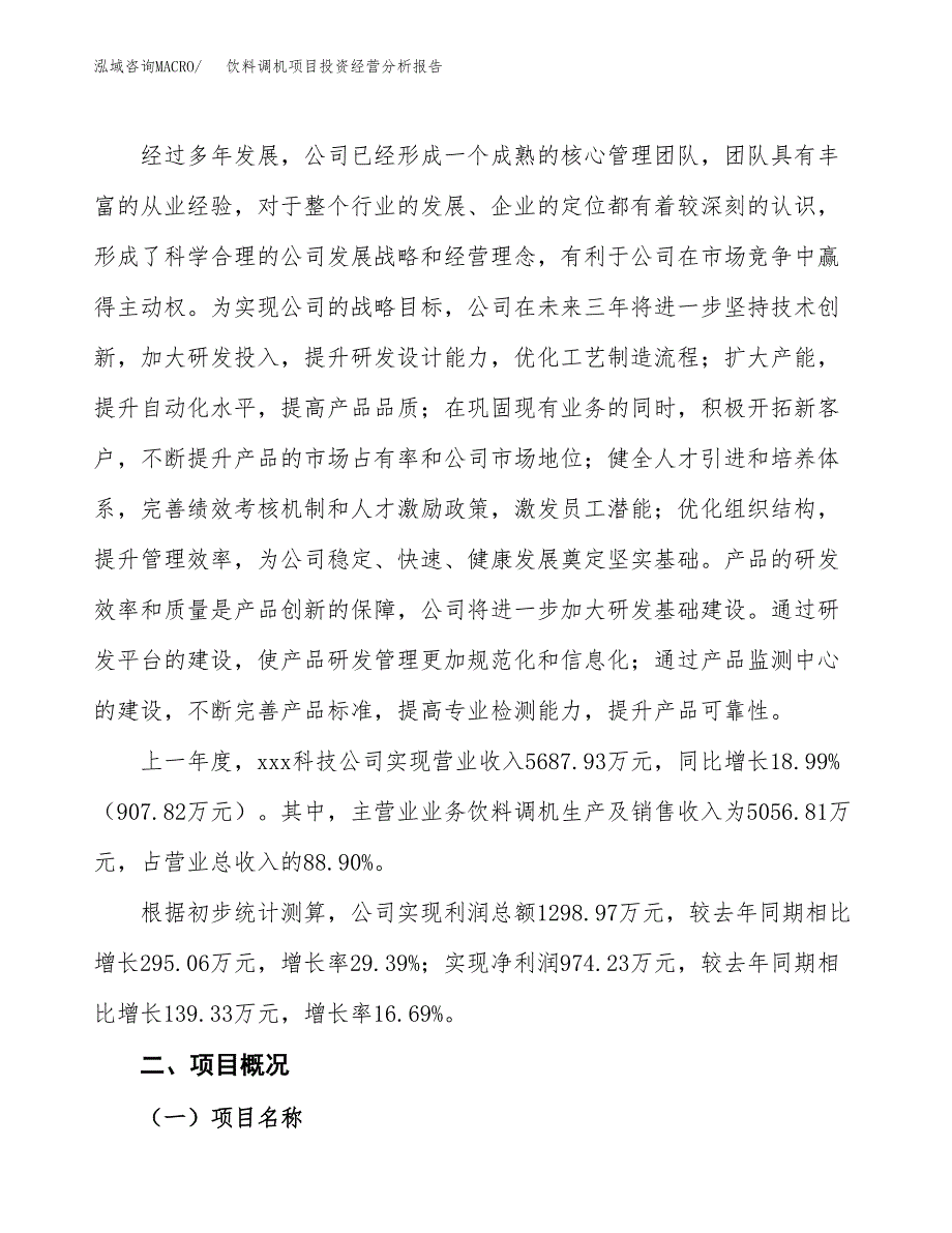 饮料调机项目投资经营分析报告模板.docx_第2页