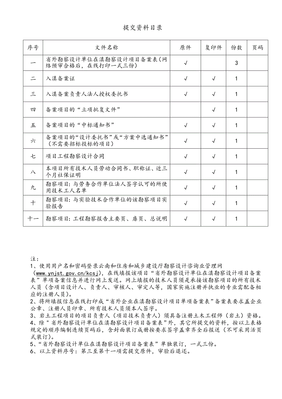 云南省勘察设计项目单项备案提交材料-样本_第2页