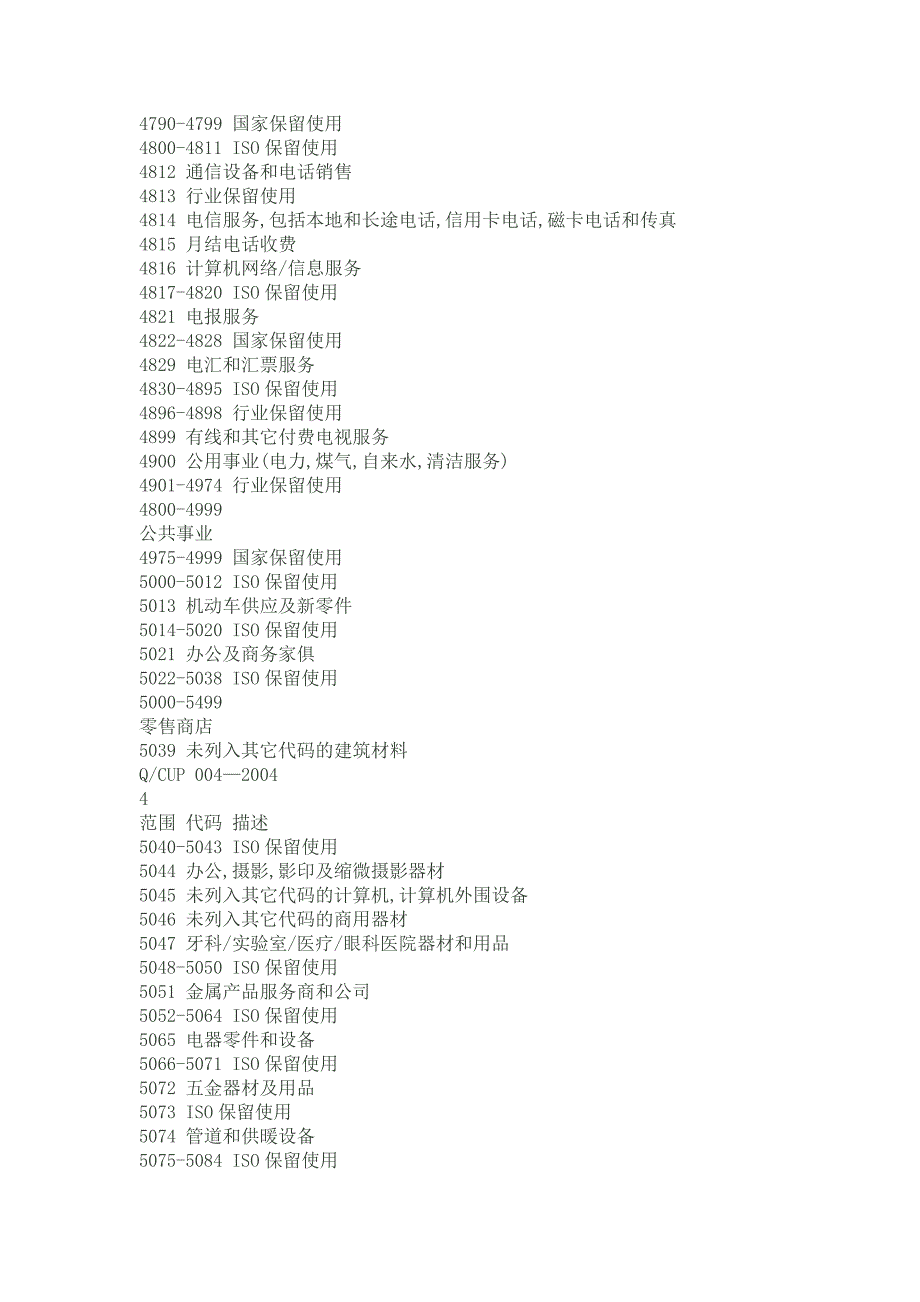 银联商户类别代码表_第4页