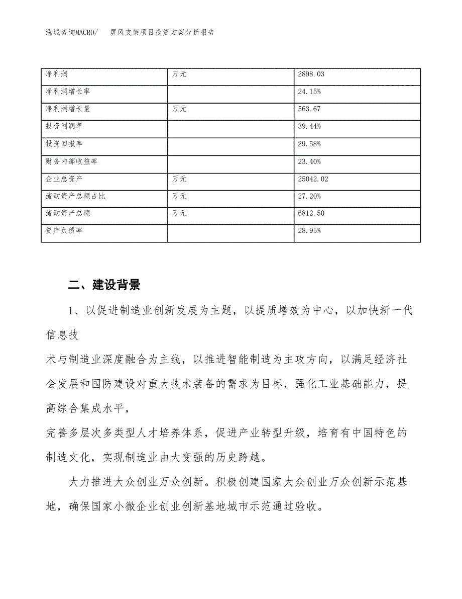 屏风支架项目投资方案分析报告.docx_第3页