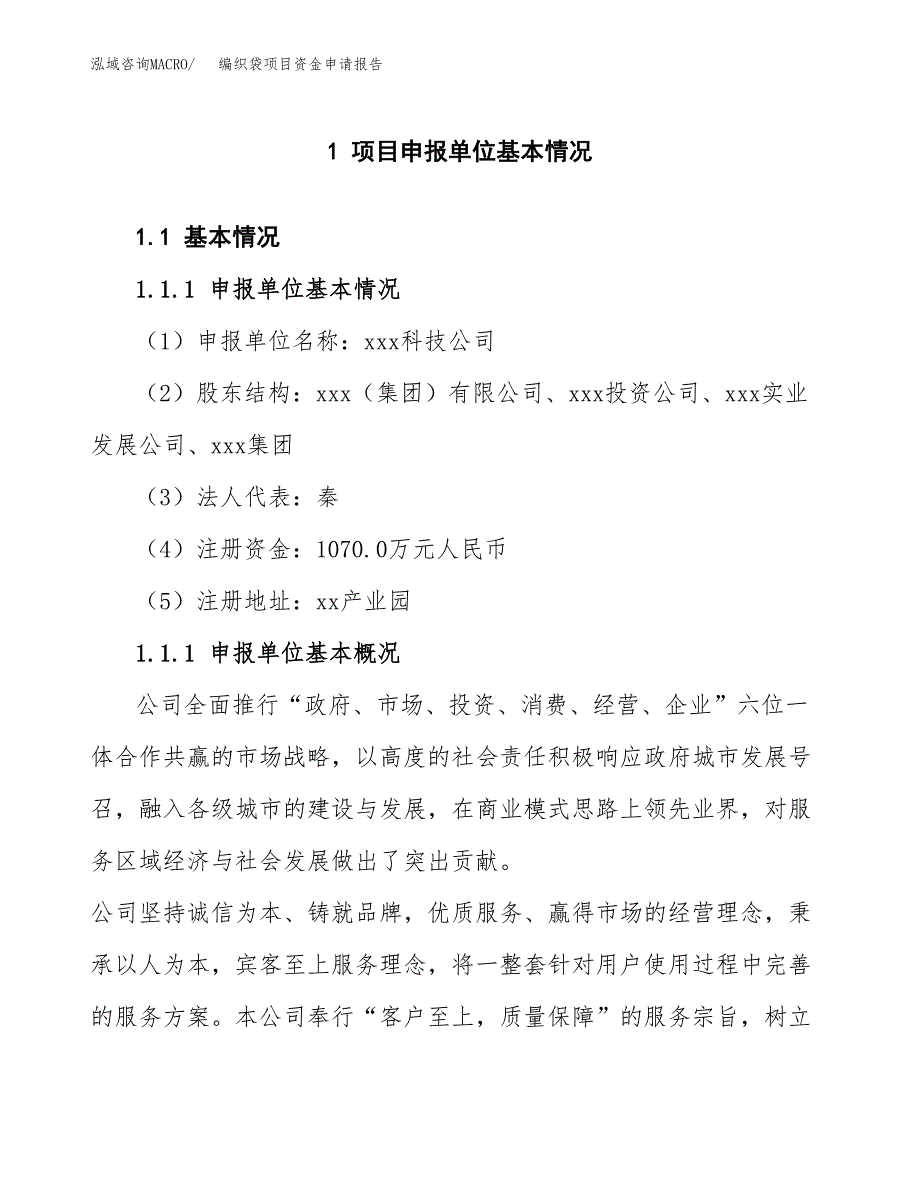 编织袋项目资金申请报告_第3页