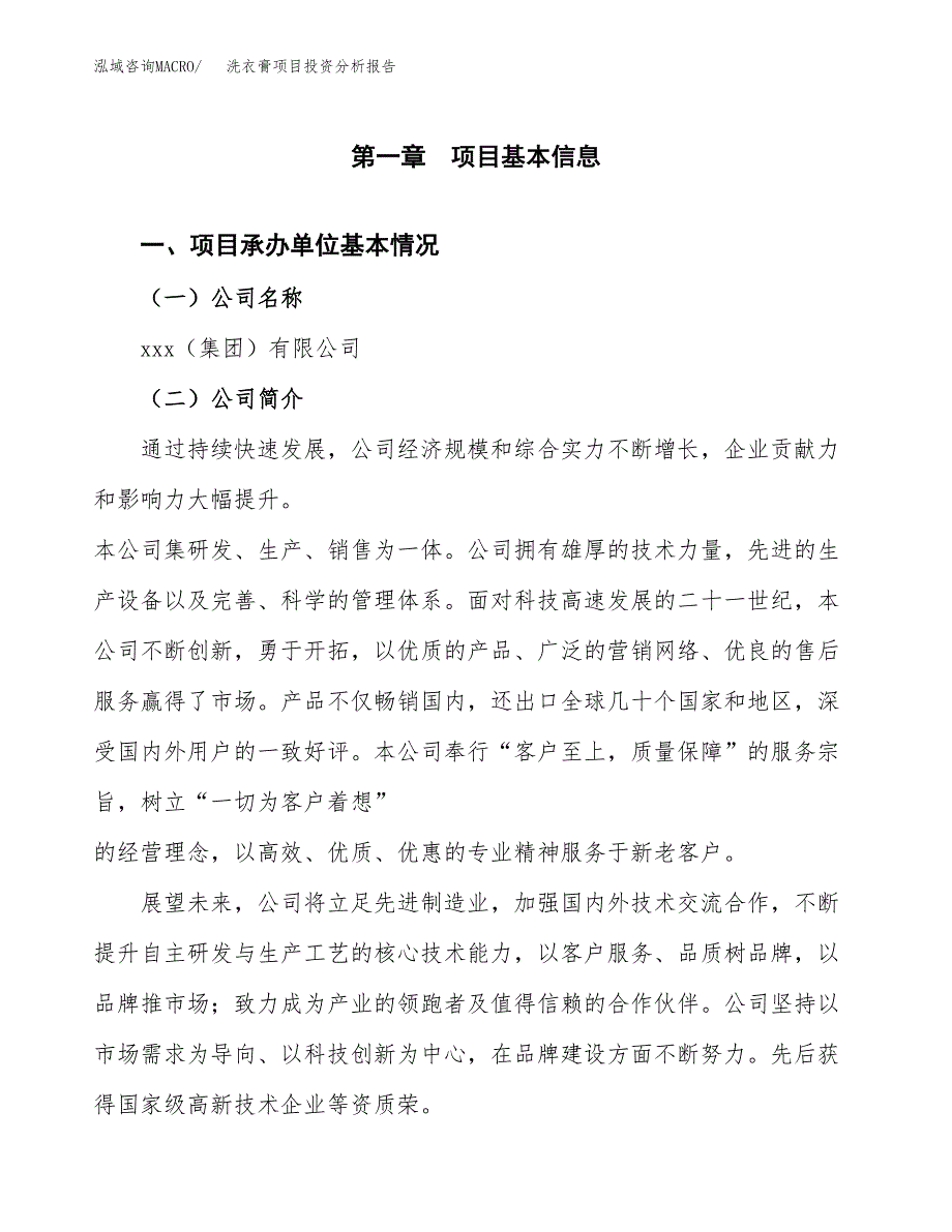 洗衣膏项目投资分析报告（总投资12000万元）（58亩）_第2页