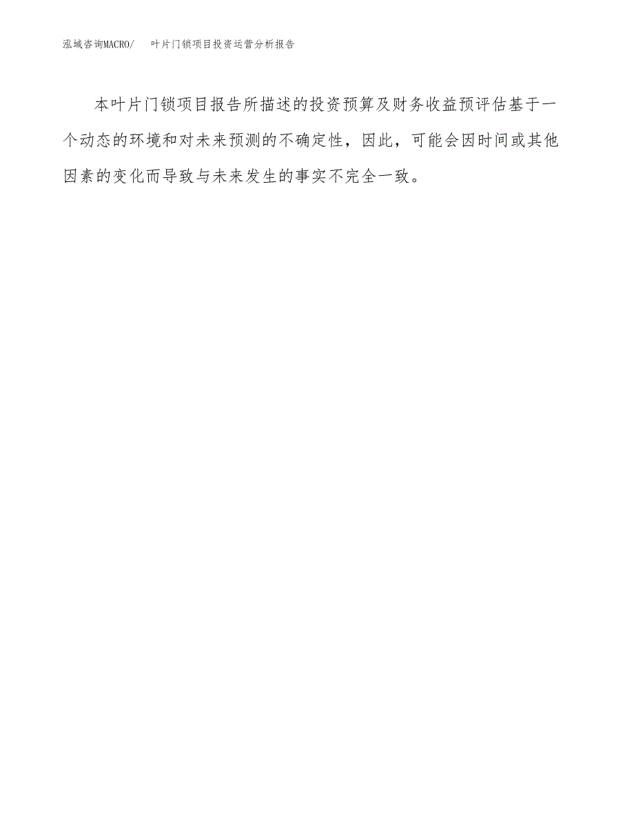 叶片门锁项目投资运营分析报告参考模板.docx_第3页