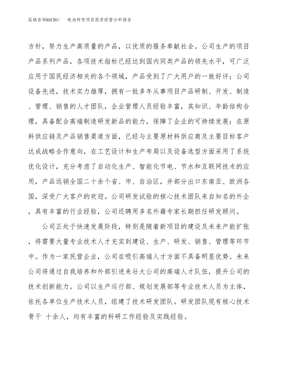 电池锌壳项目投资经营分析报告模板.docx_第2页