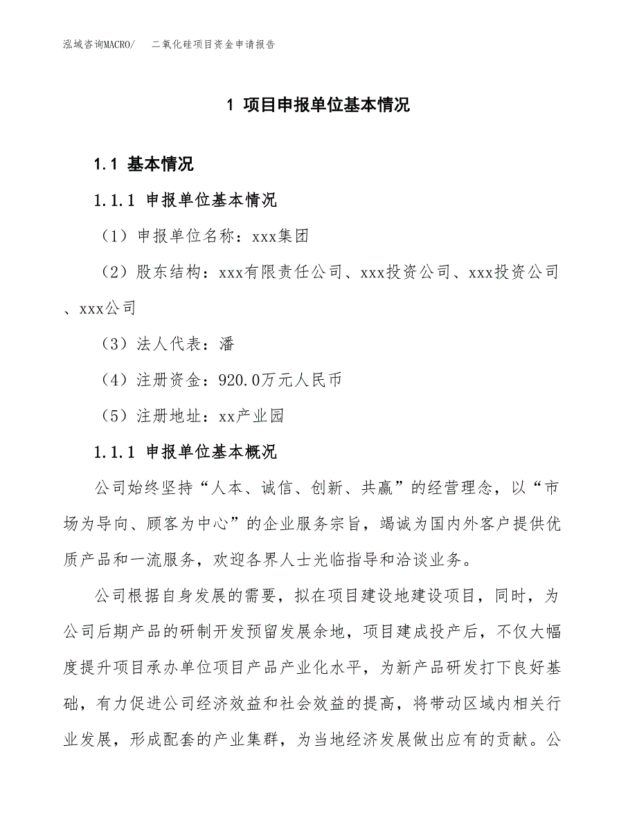 二氧化硅项目资金申请报告_第3页