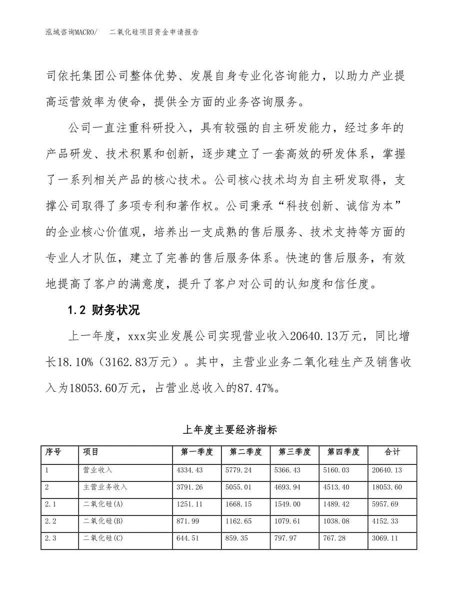 二氧化硅项目资金申请报告_第4页